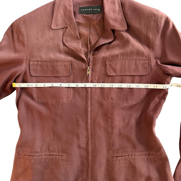 August Silk Full Zipper Jacket in Burnt Sienna Women’s Size Medium - Picture 5 of 7